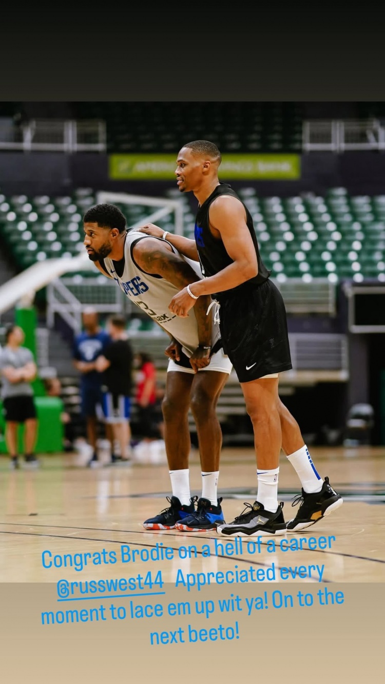 威少官宣退役结束18年NBA生涯 乔治社媒连发同框照致敬