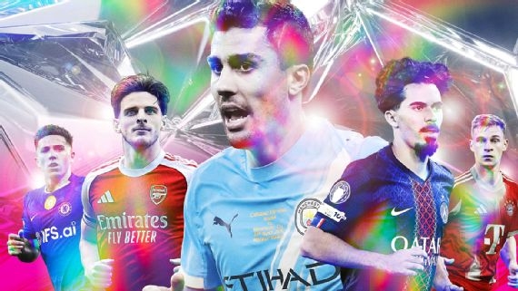 ESPN百大中场维蒂尼亚登顶 赖斯罗德里紧随其后